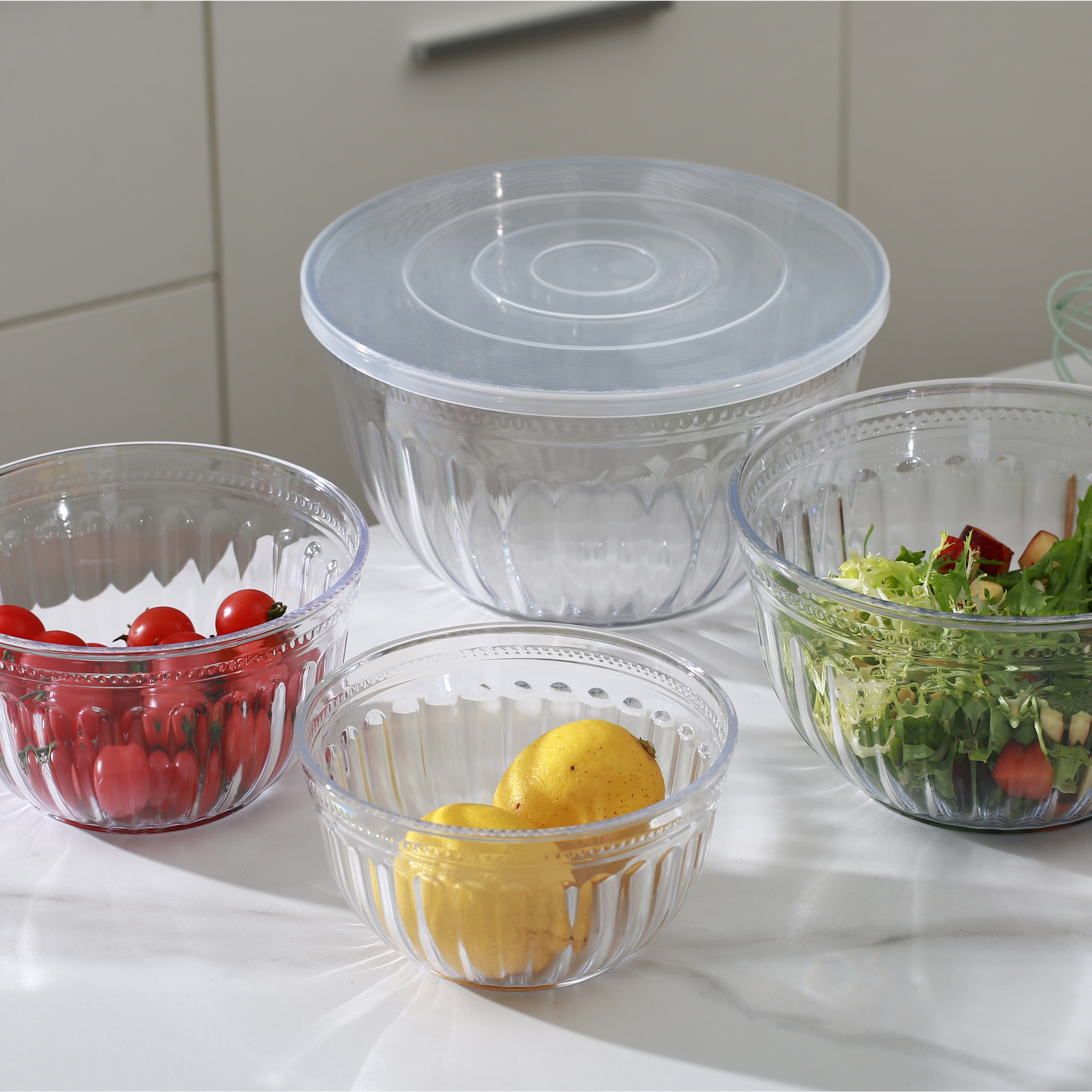 Shiro Patterned Salad Bowl Set Round
