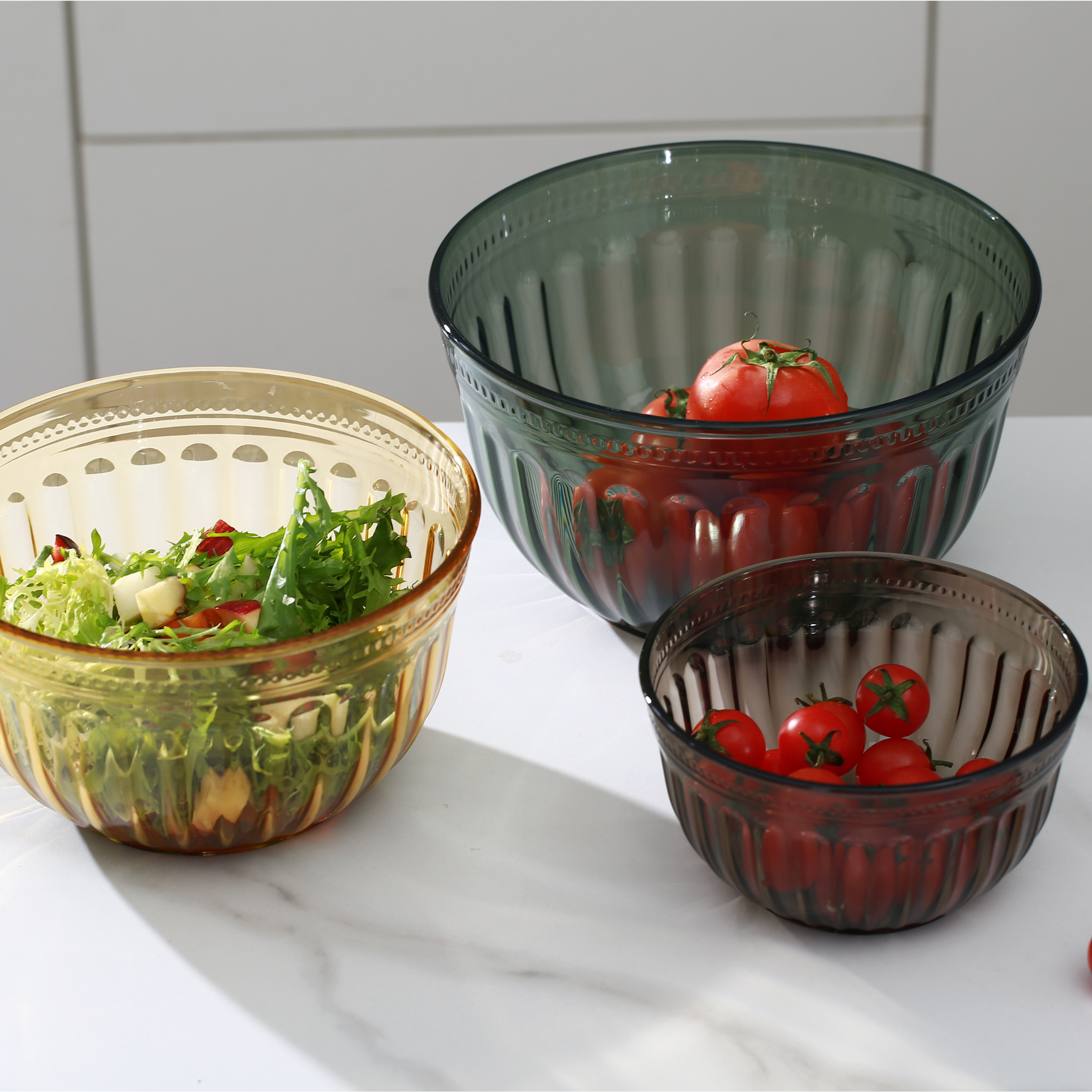 Shiro Patterned Salad Bowl Set Round