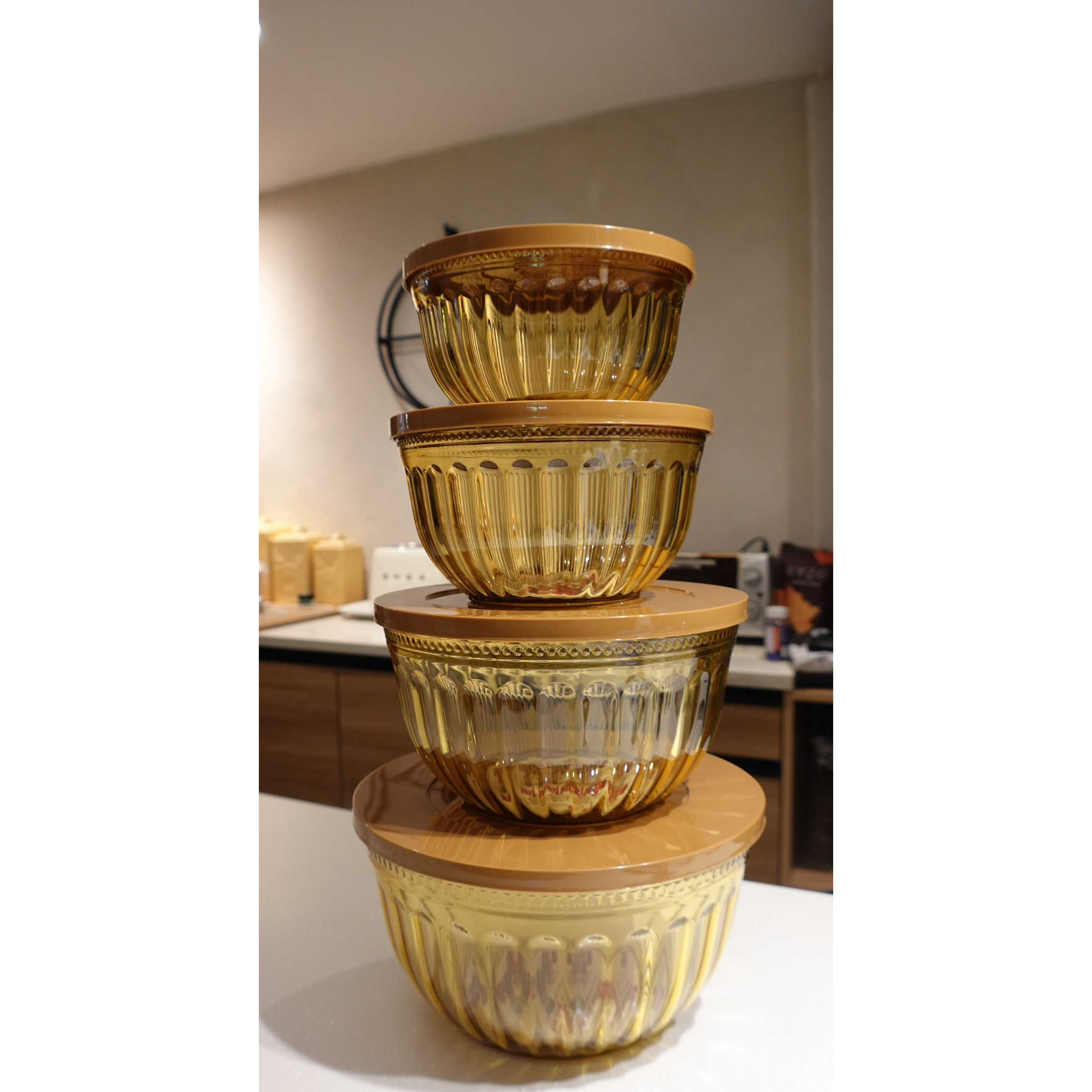 Shiro Patterned Salad Bowl Set Round