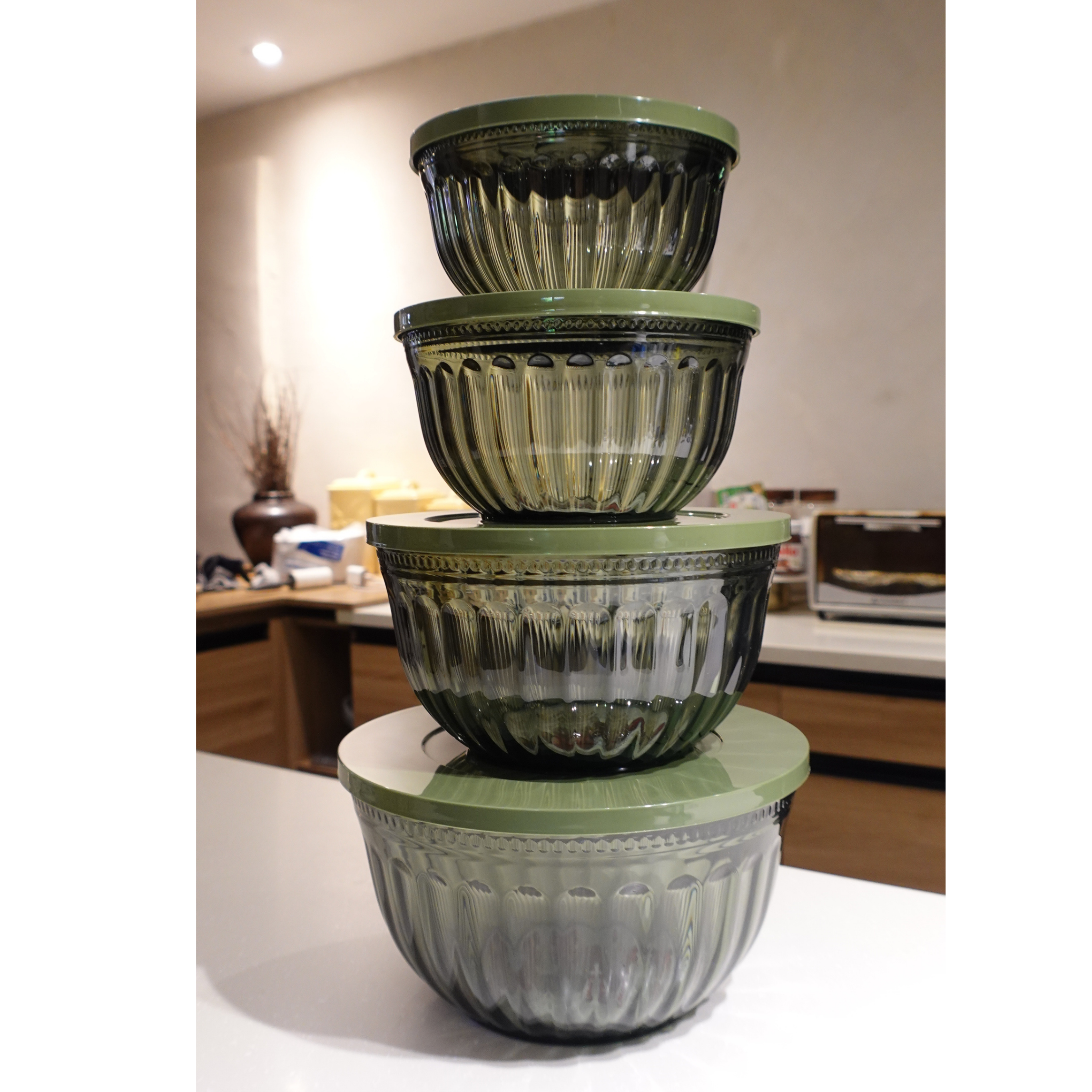 Shiro Patterned Salad Bowl Set Round
