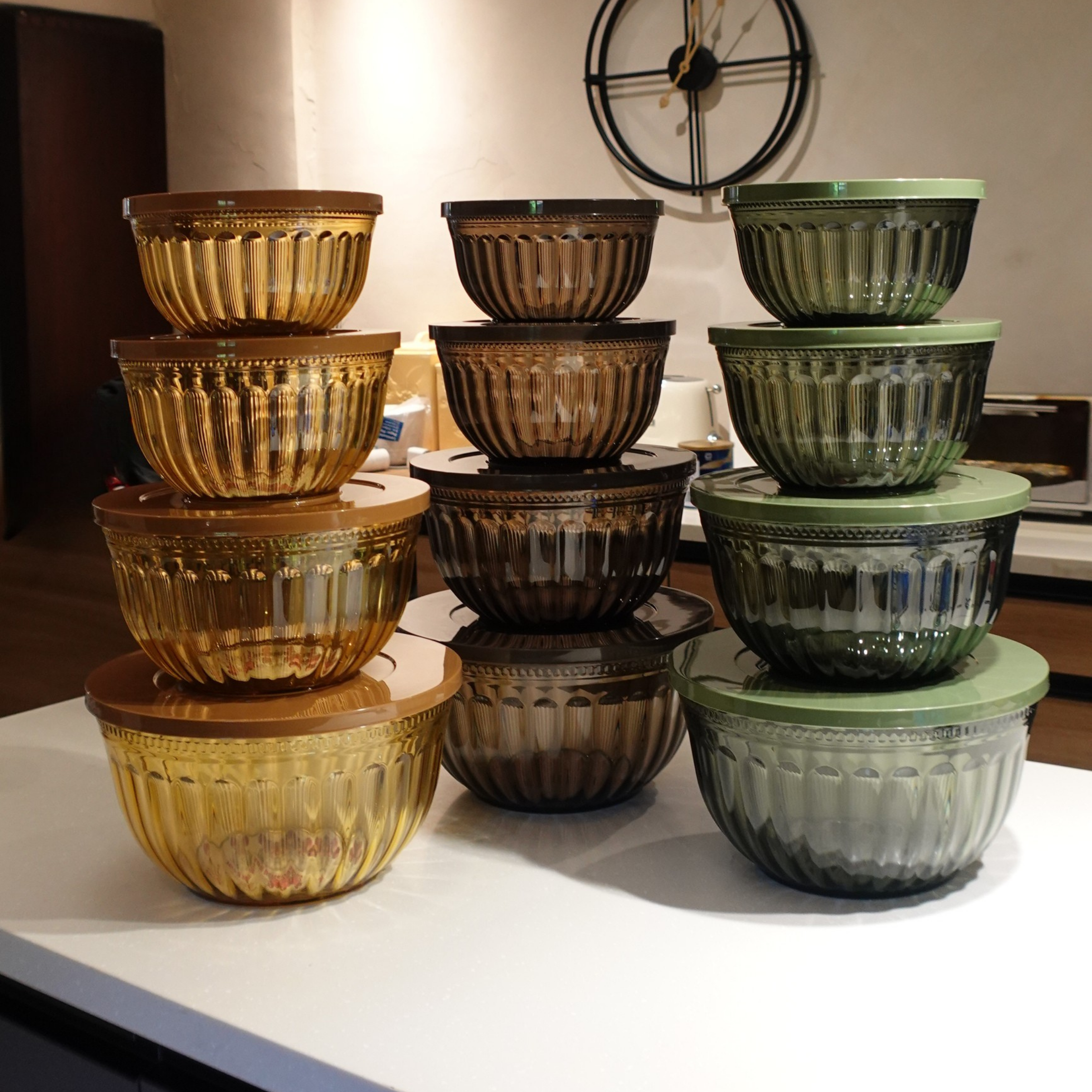 Shiro Patterned Salad Bowl Set Round