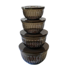 Shiro Patterned Salad Bowl Set Round