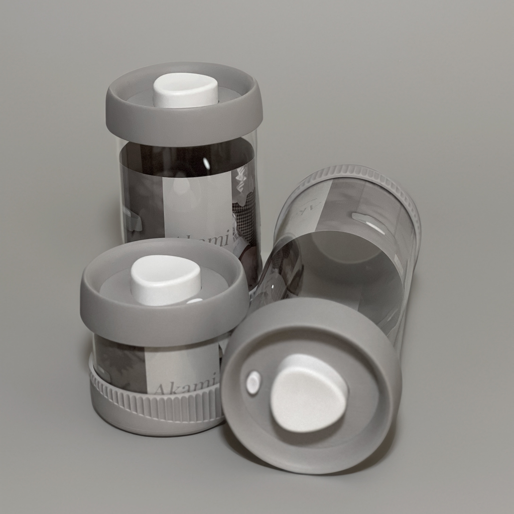 Akami Vacuum Round Glass Canister