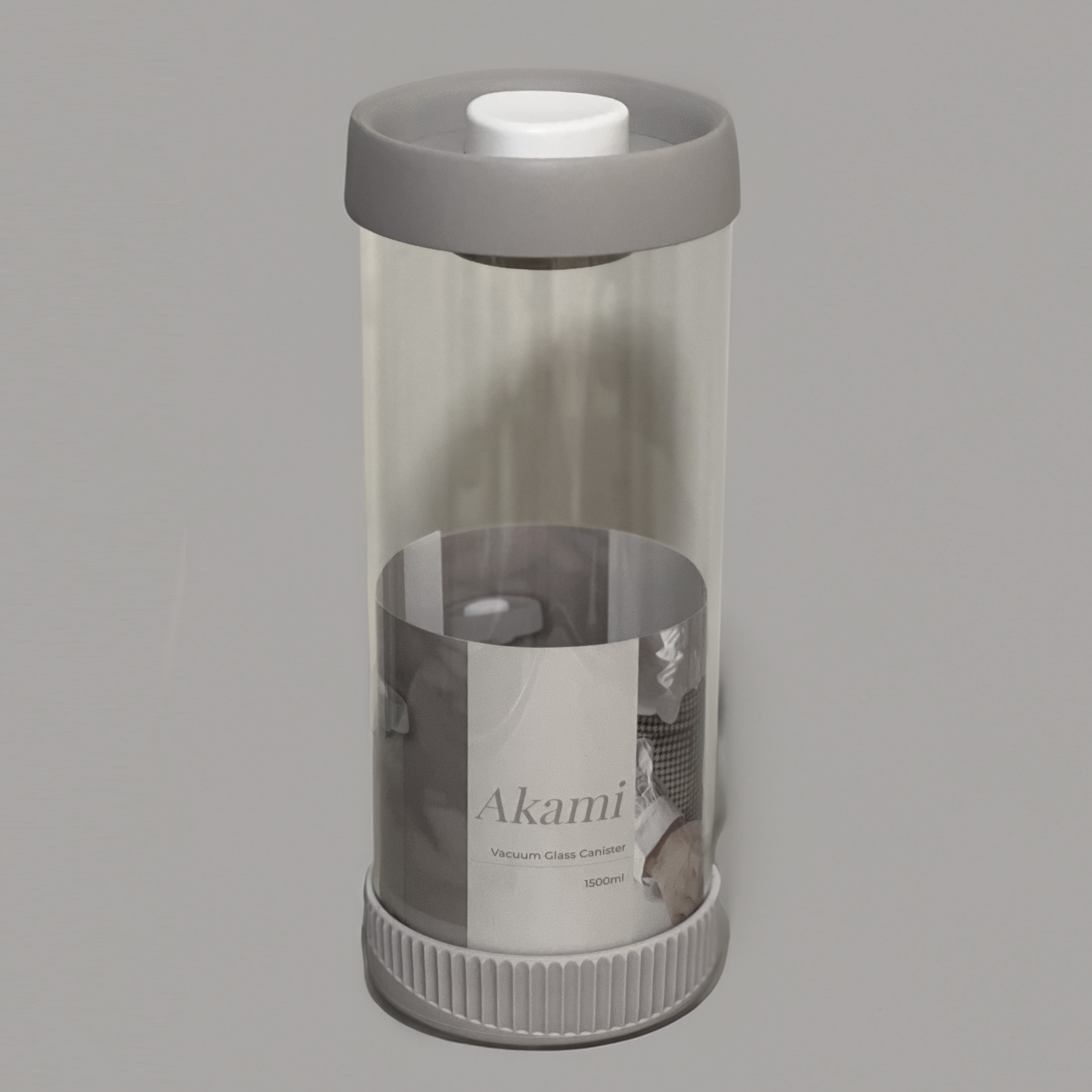 Akami Vacuum Round Glass Canister