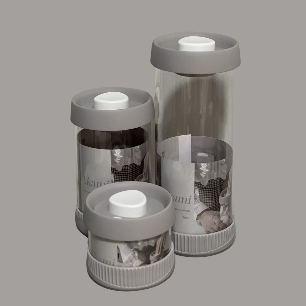 Akami Vacuum Round Glass Canister