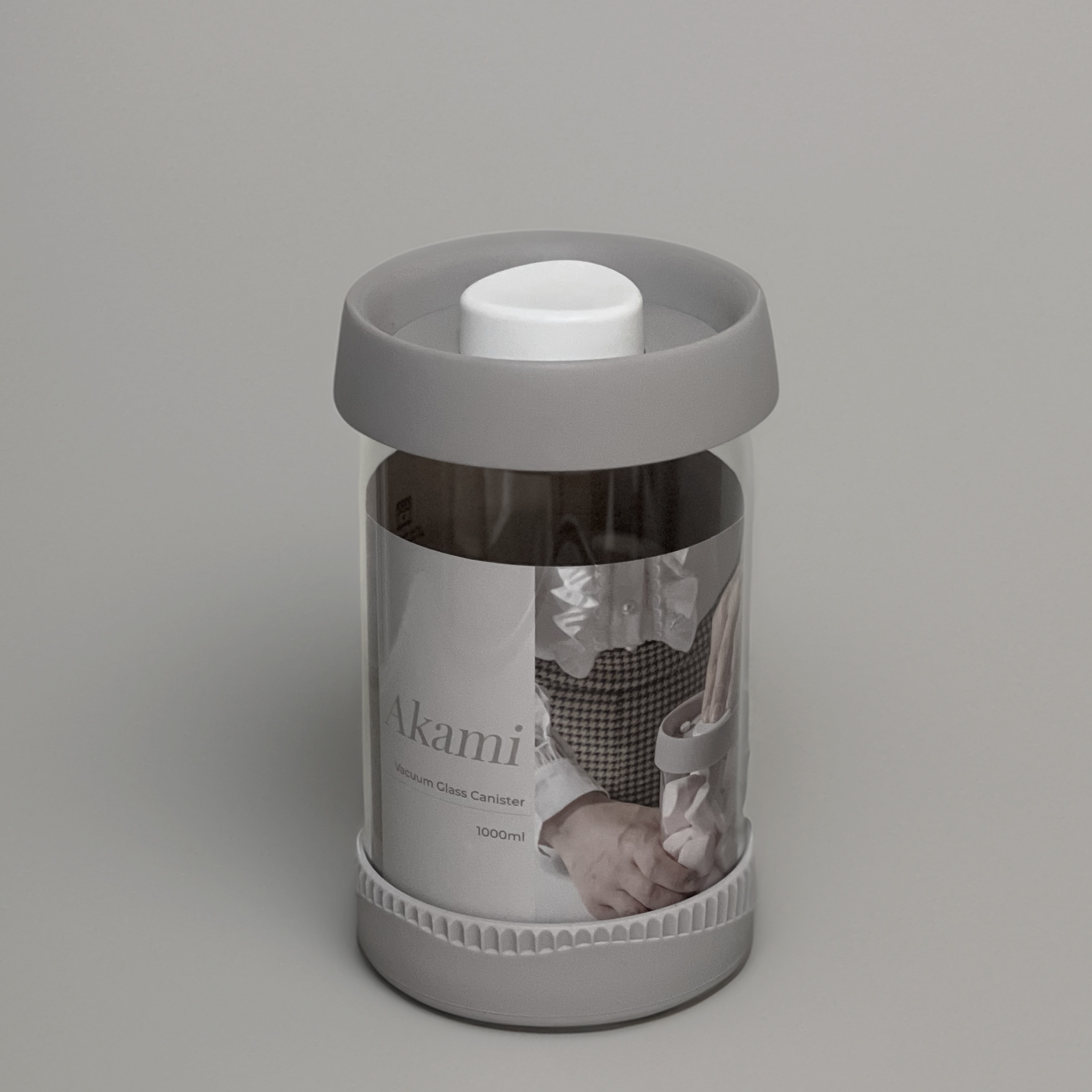 Akami Vacuum Round Glass Canister