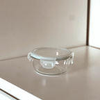 Akamiya Round High Borosilicate Glass Microwaveable Food Container Set