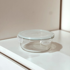 Akamiya Round High Borosilicate Glass Microwaveable Food Container Set