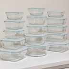 Akamiya High Borosilicate Glass Microwaveable Food Container Set of 15
