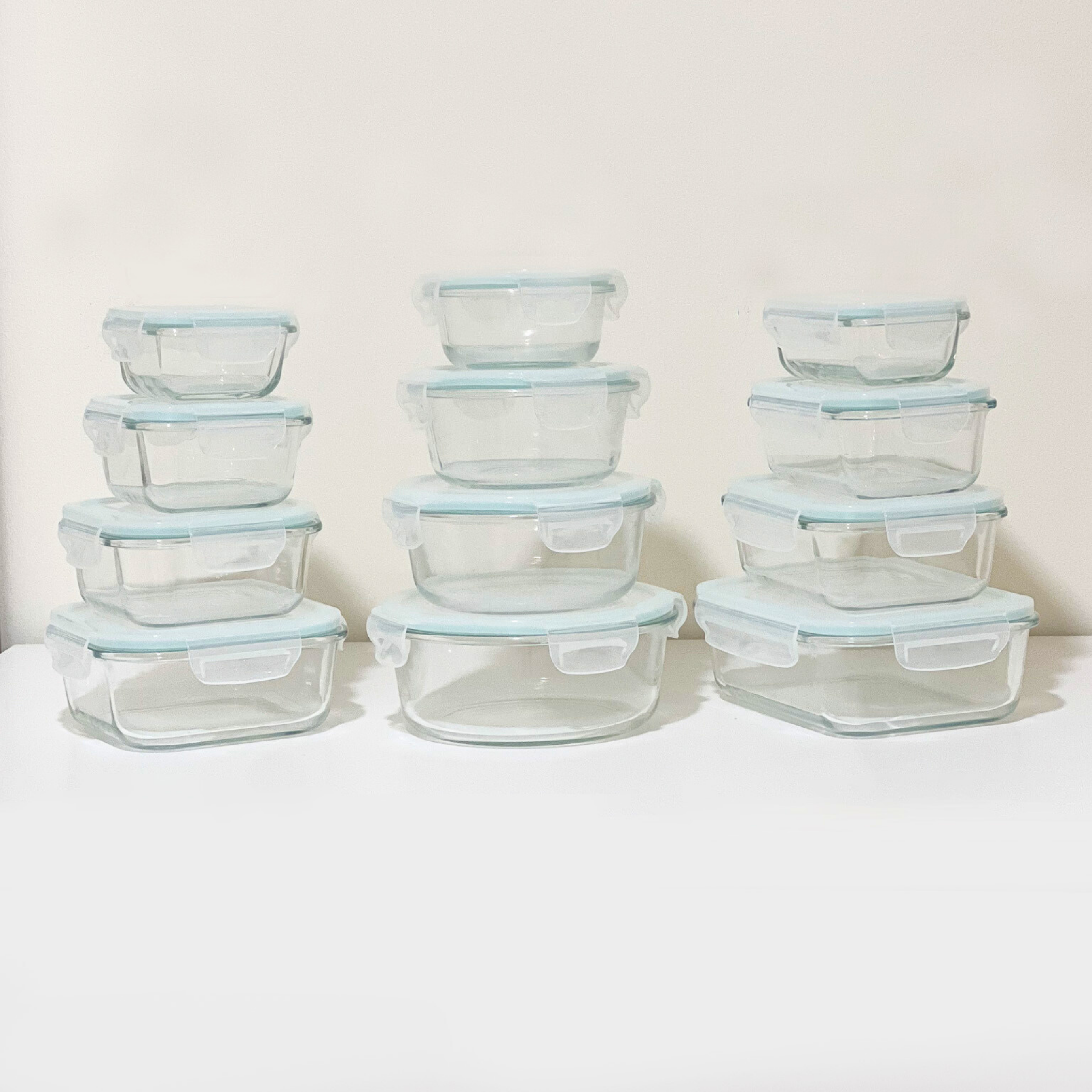 Akamiya High Borosilicate Glass Microwaveable Food Container Set of 15