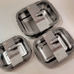 Ani Stainless Steel Rectangle container with Glass with vent Lids