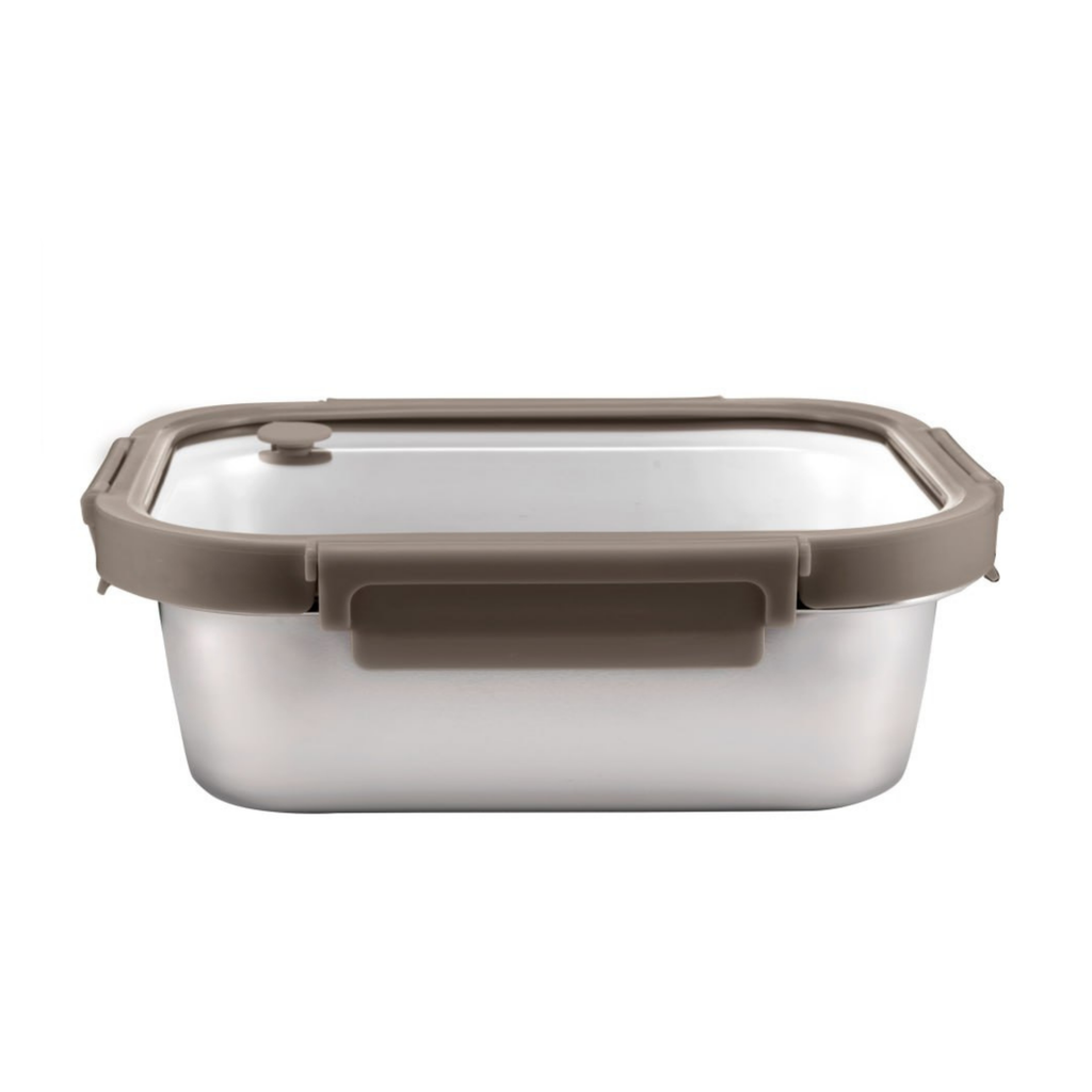 Ani Stainless Steel Rectangle container with Glass with vent Lids