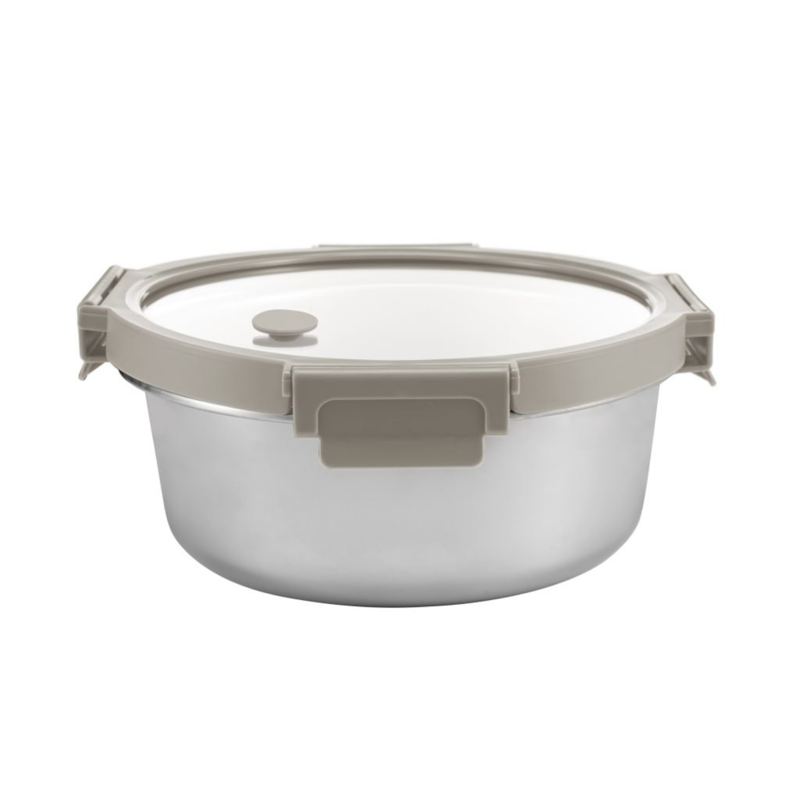 Ani Stainless Steel Round container with Glass with vent Lids