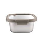 Ani Stainless Steel Square container with Glass with vent Lids