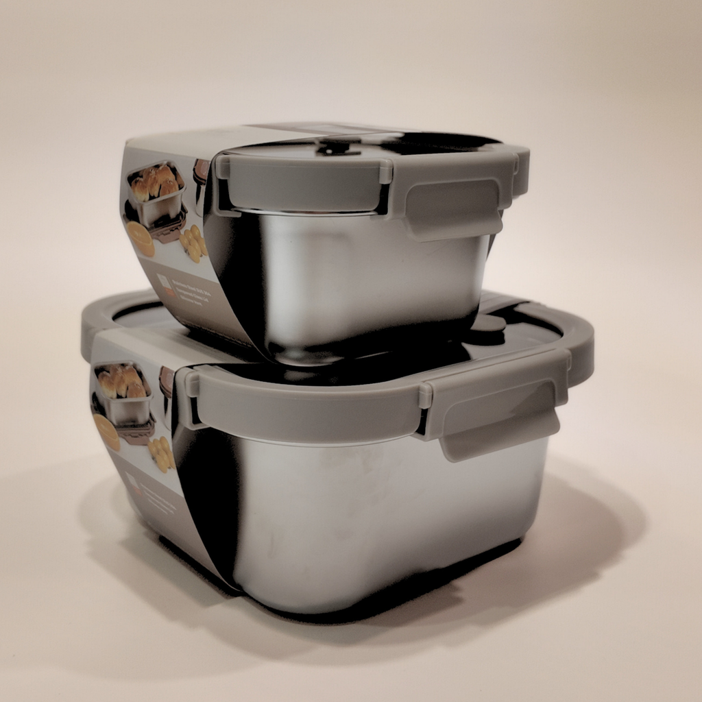 Ani Stainless Steel Square container with Glass with vent Lids
