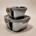 Ani Stainless Steel Square container with Glass with vent Lids
