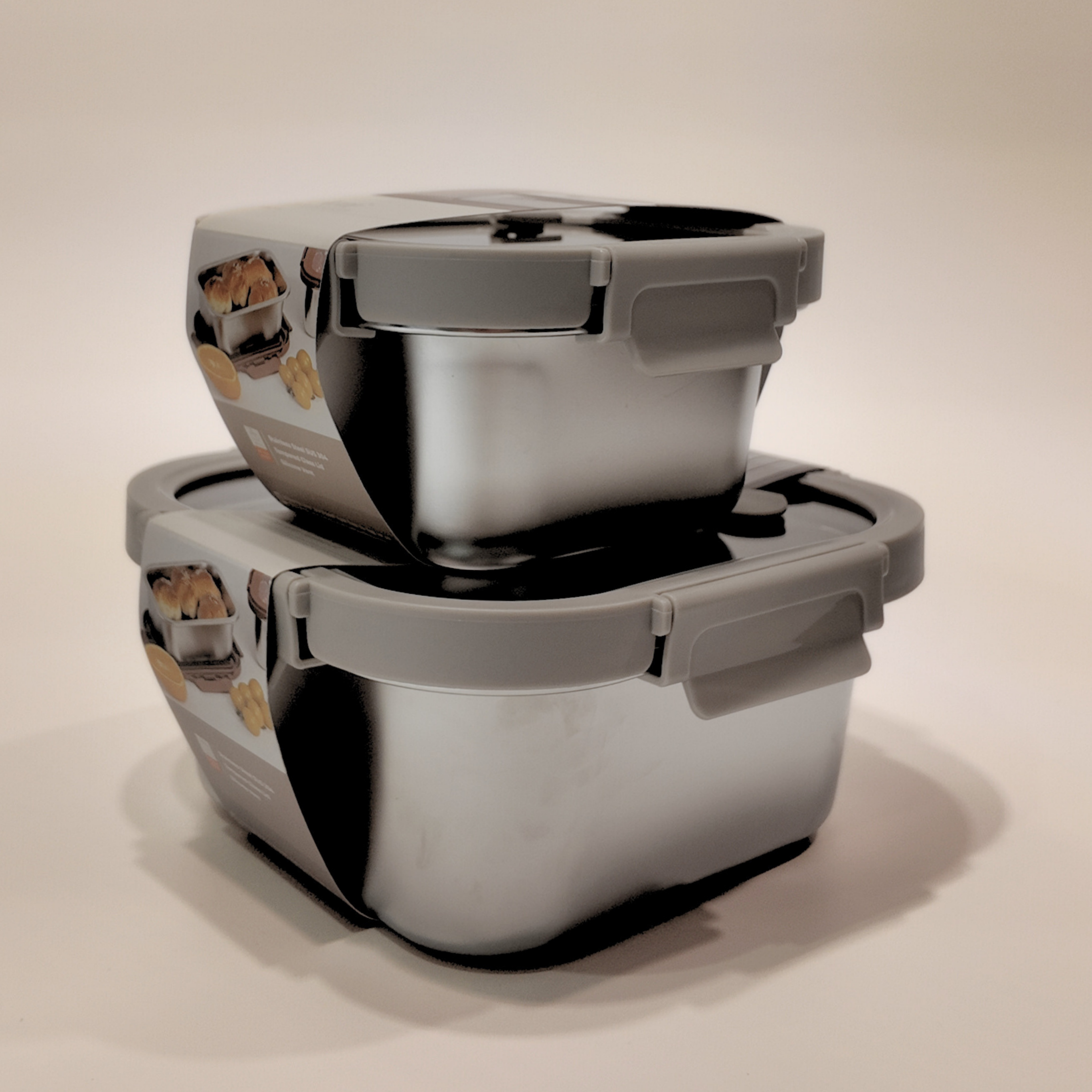Ani Stainless Steel Square container with Glass with vent Lids