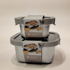 Ani Stainless Steel Square container with Glass with vent Lids