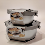 Ani Stainless Steel Square container with Glass with vent Lids