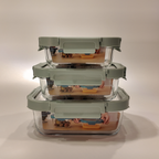 Aniko Rectangular Vented Glass Lid Container