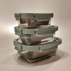 Aniko Rectangular Vented Glass Lid Container