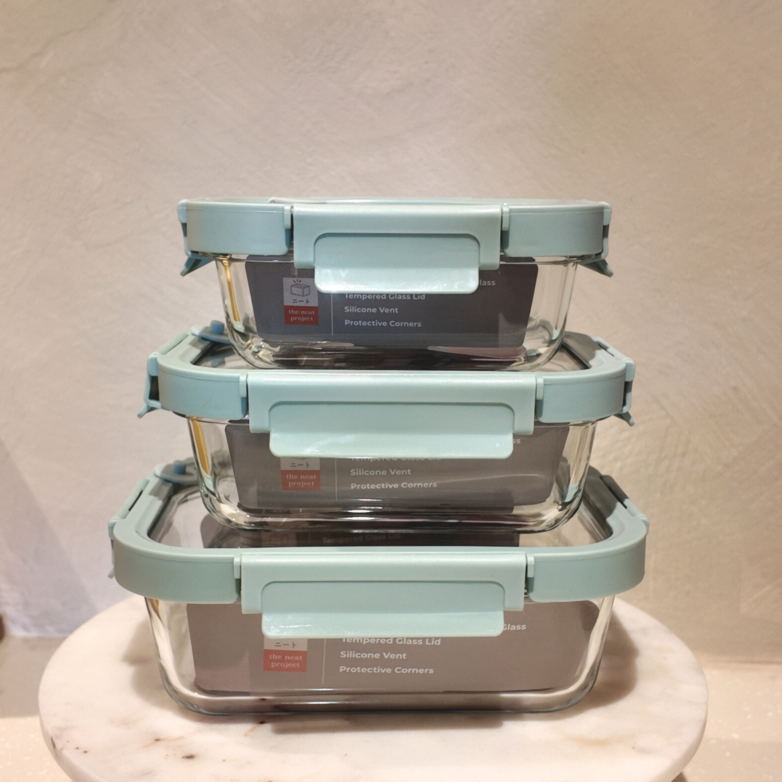 Aniko Rectangular Vented Glass Lid Container