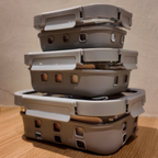 Aniko Rectangular Vented Glass Lid Sleeved Container