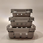 Aniko Rectangular Vented Glass Lid Sleeved Container