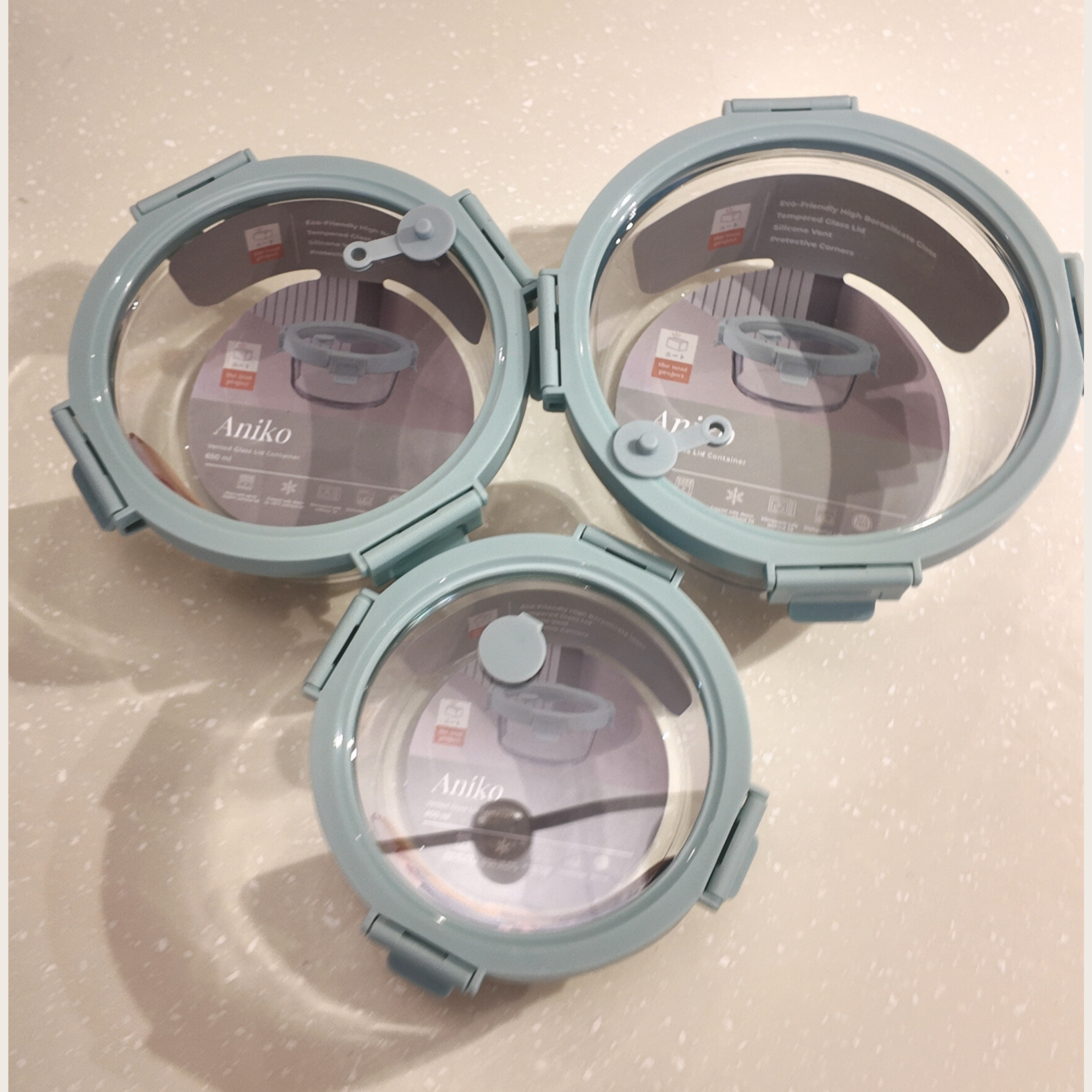 Aniko Round Vented Glass Lid Container