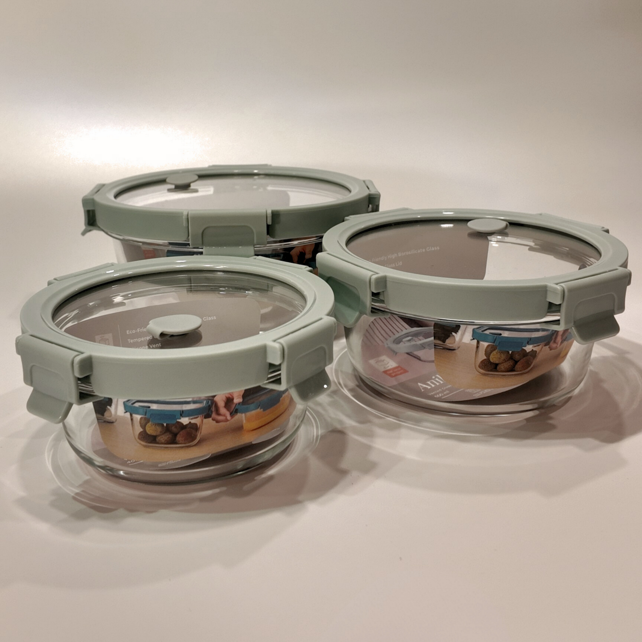 Aniko Round Vented Glass Lid Container