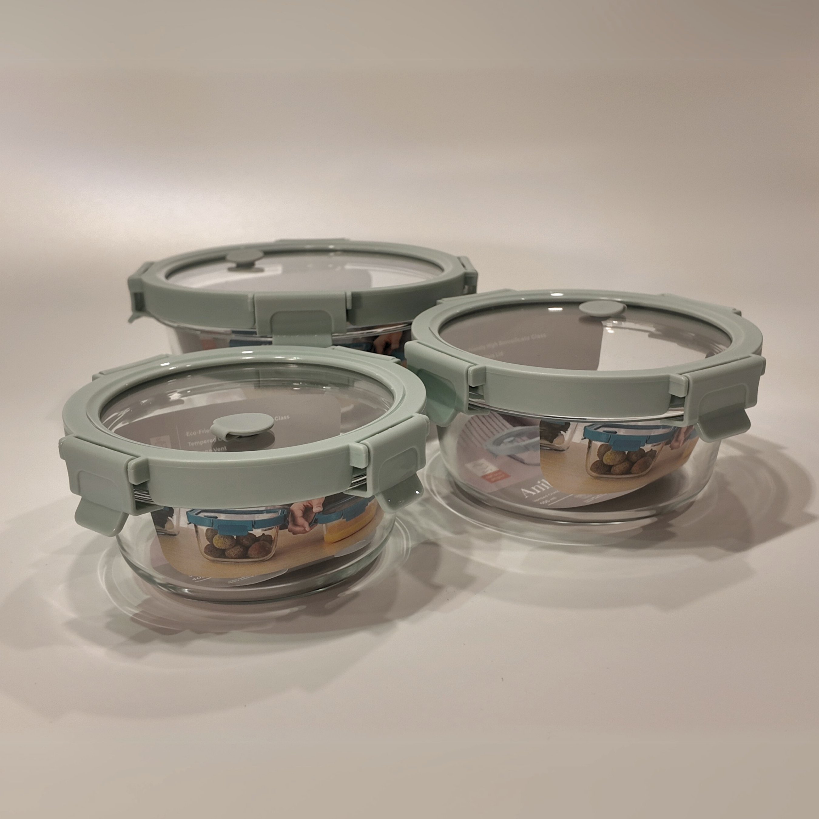 Aniko Round Vented Glass Lid Container