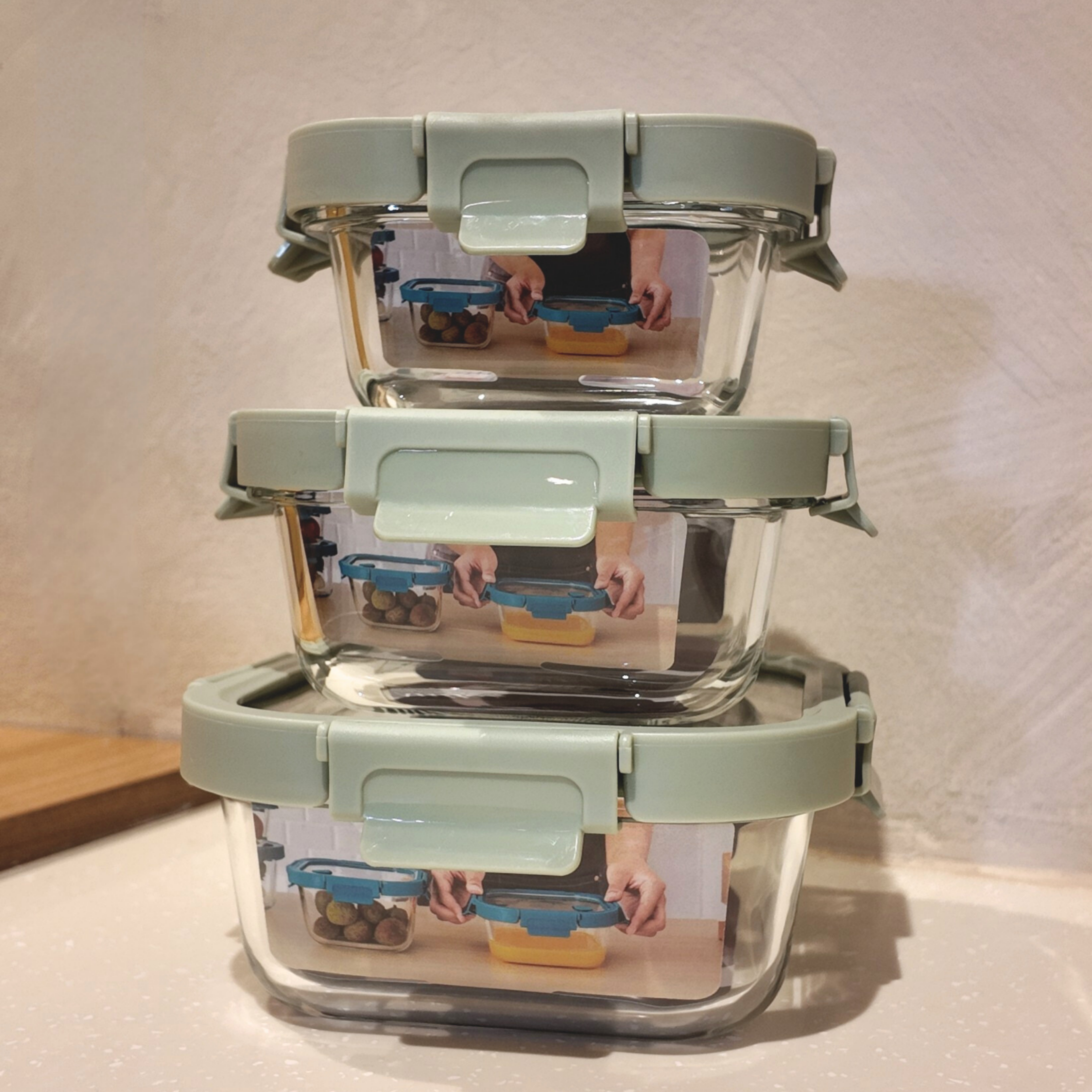 Aniko Square Vented Glass Lid Container
