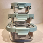 Aniko Square Vented Glass Lid Container