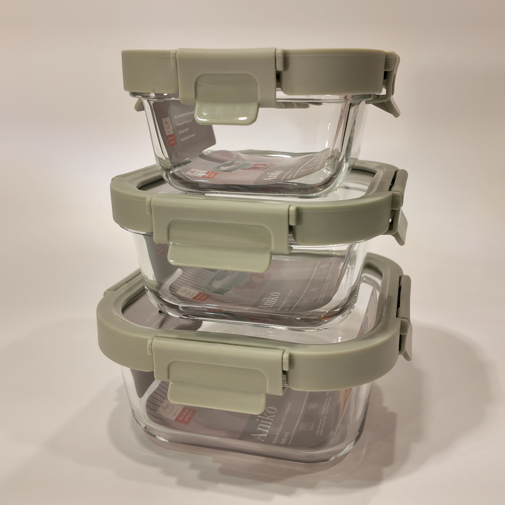 Aniko Square Vented Glass Lid Container
