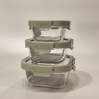 Aniko Square Vented Glass Lid Container