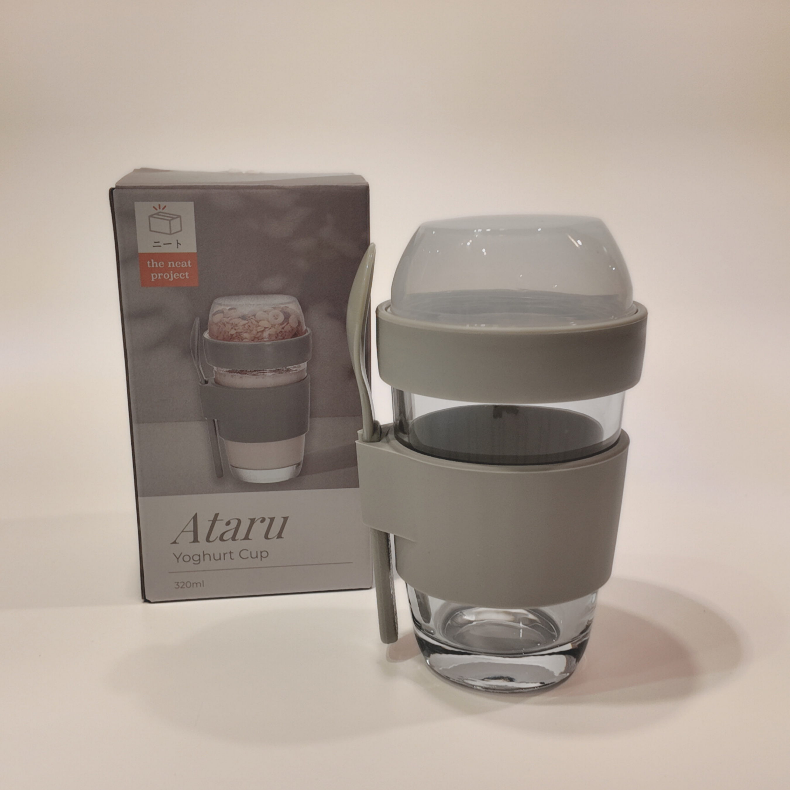 Ataru Glass Yoghurt Cup with Toppings Divider