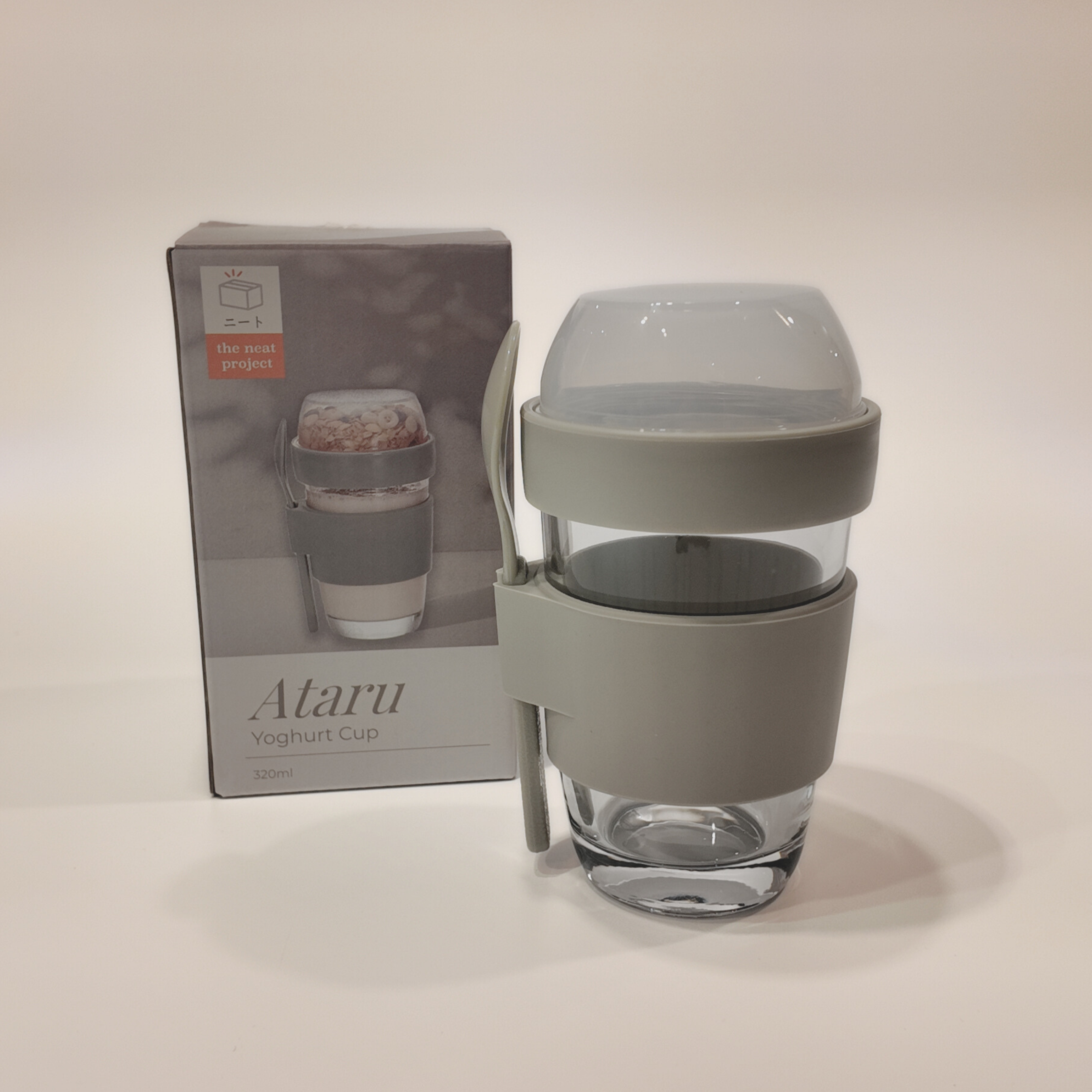 Ataru Glass Yoghurt Cup with Toppings Divider