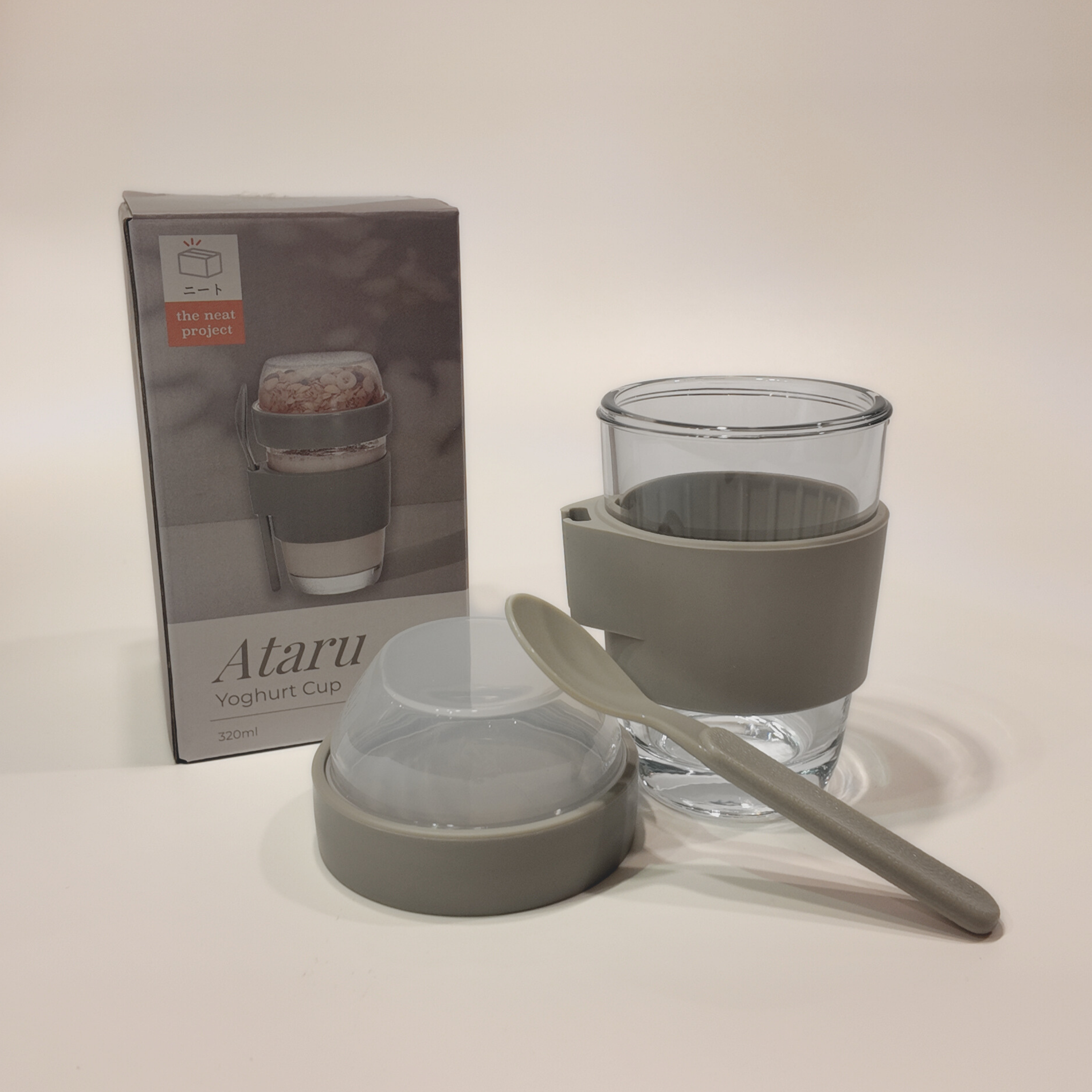 Ataru Glass Yoghurt Cup with Toppings Divider