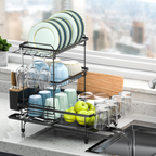Rogu 2-Tier Dish Rack with wood minimalist design