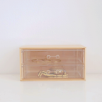 Sachi 2-Layer Mini Wood and Clear Drawer Organizer