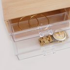 Sachi 2-Layer Mini Wood and Clear Drawer Organizer