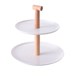 Sachi 2-Tier Cake tray with Wood Handle