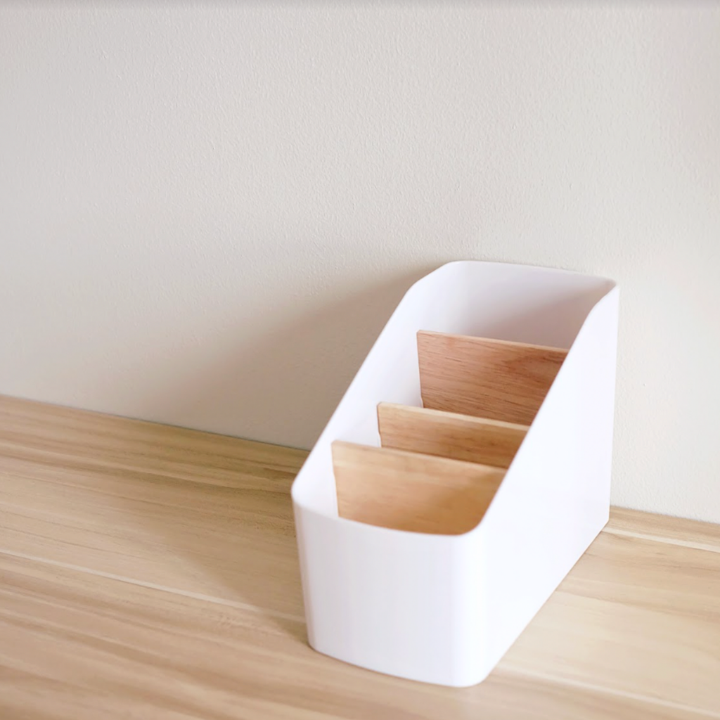 Sachi 4 Slots Storage Organizer with Wood Minimalist Design