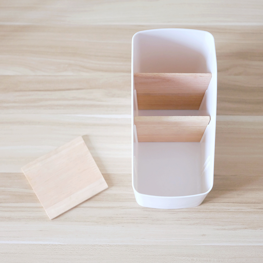 Sachi 4 Slots Storage Organizer with Wood Minimalist Design