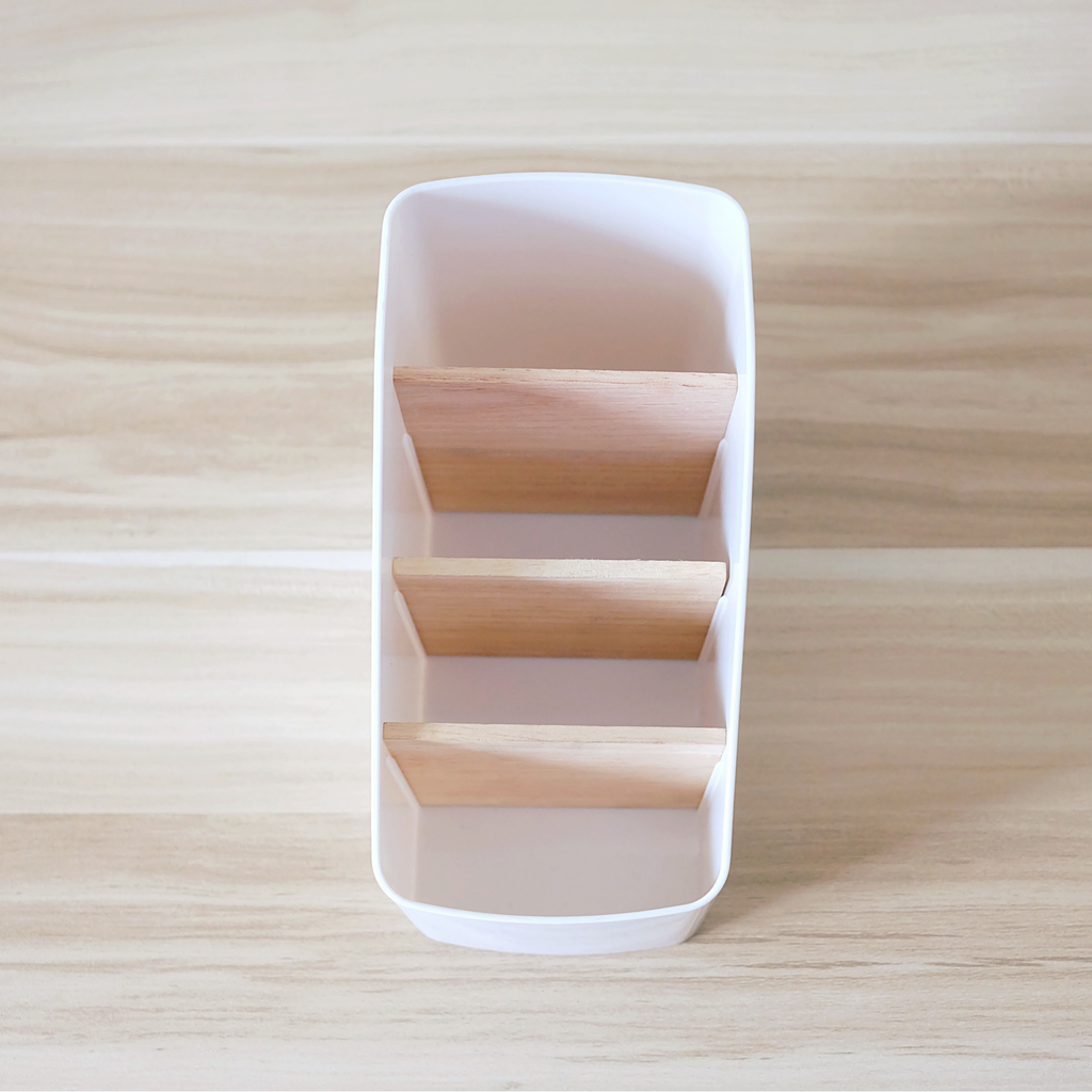 Sachi 4 Slots Storage Organizer with Wood Minimalist Design