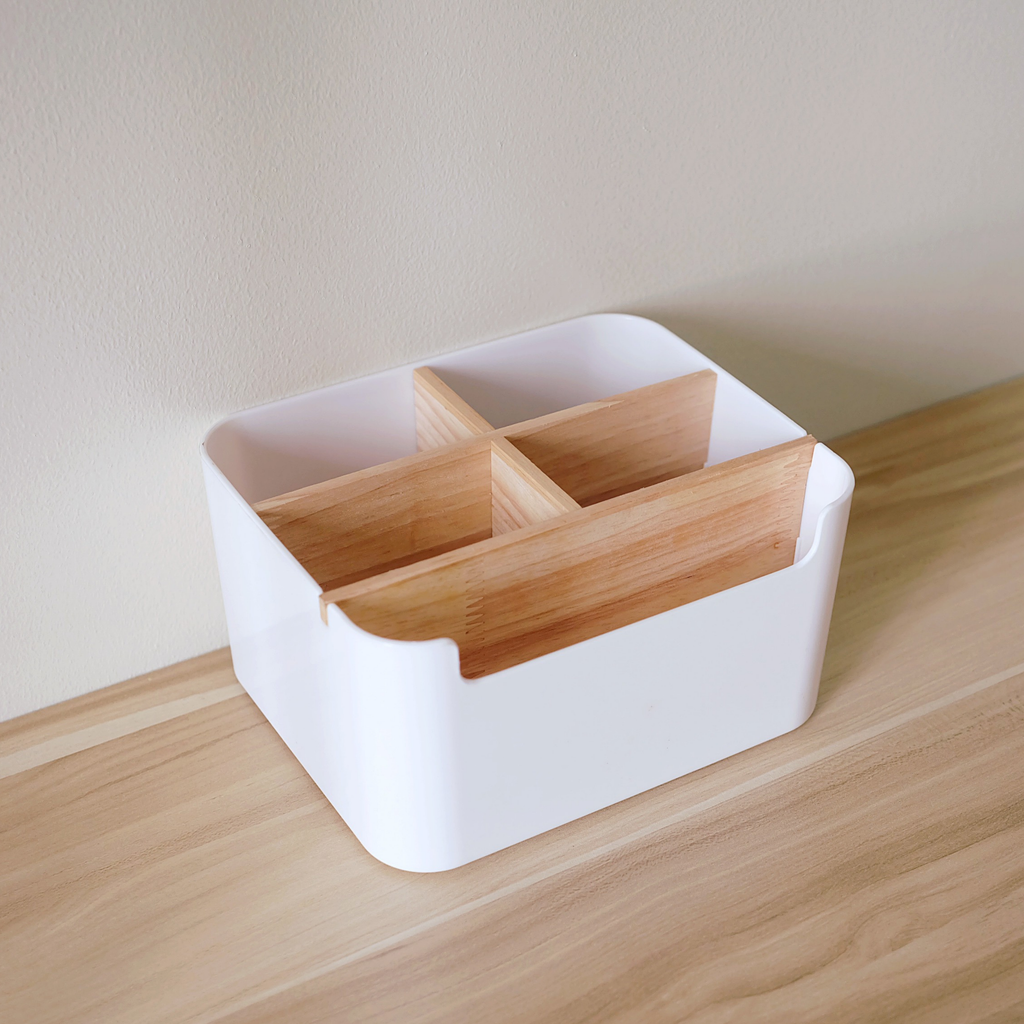 Sachi 5 Slots Storage Organizer with Wood Minimalist Design