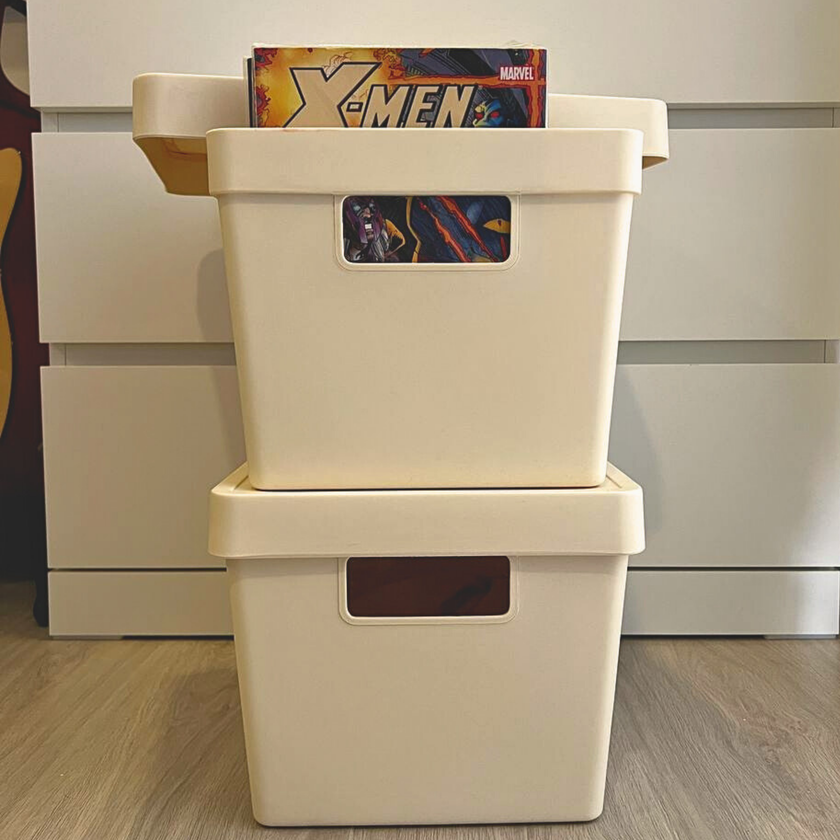 Sachi Beige Storage Basket with Lid