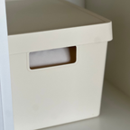 Sachi Beige Storage Basket with Lid