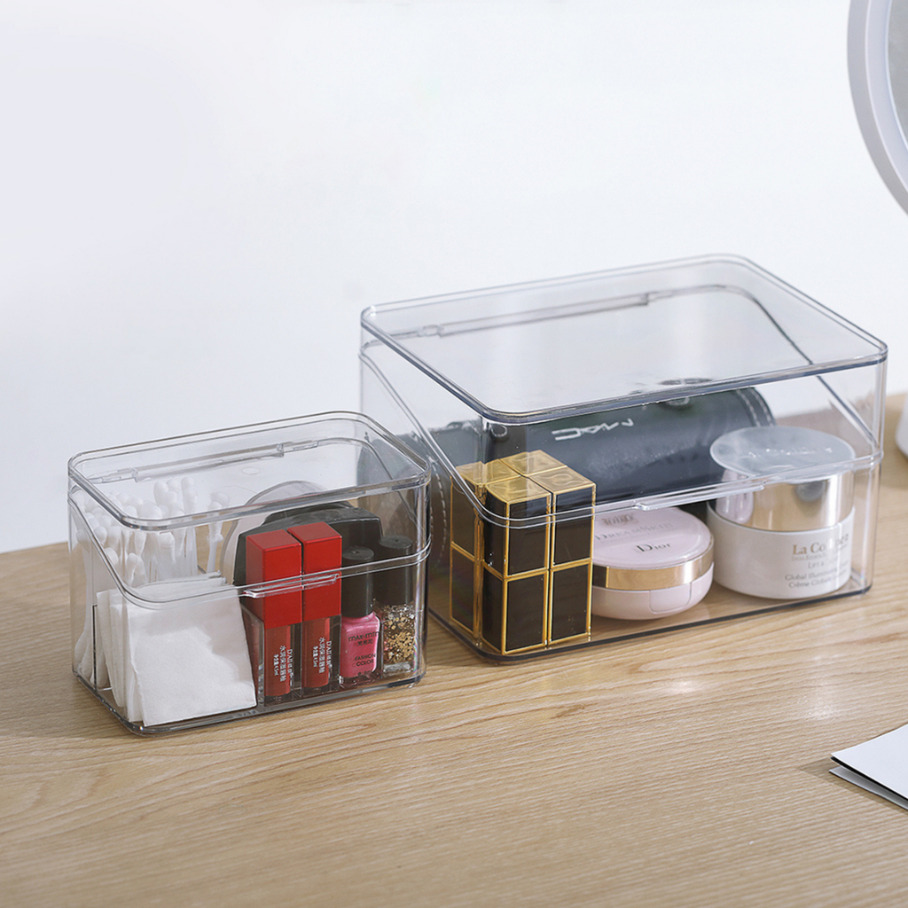 Sachi Clear Cosmetic Organizer Qtip Cotton Pads Storage