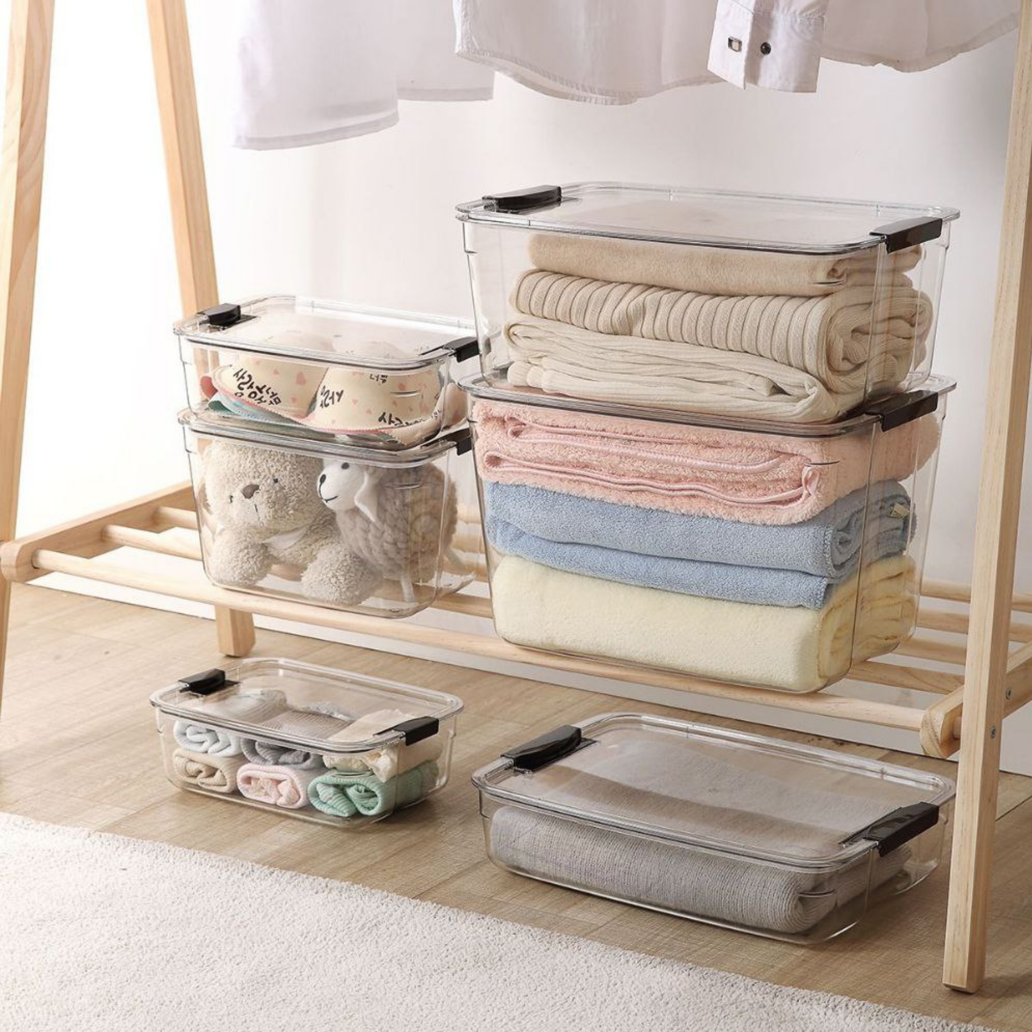 Sachi Clear Storage Bin with Lid